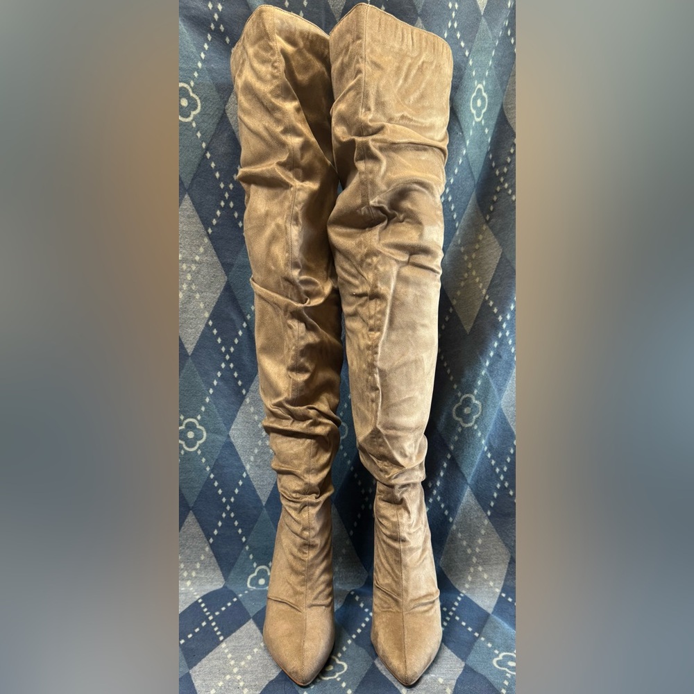 Glaze Tan Over the Knee Boots